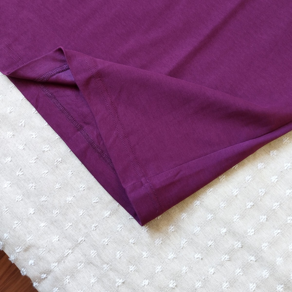 未使用 タグ付 ユニクロ UNIQLO エアリズム コットン オーバーサイズ Tシャツ 5分袖 xl メンズ purple●ネコポス 送料無料