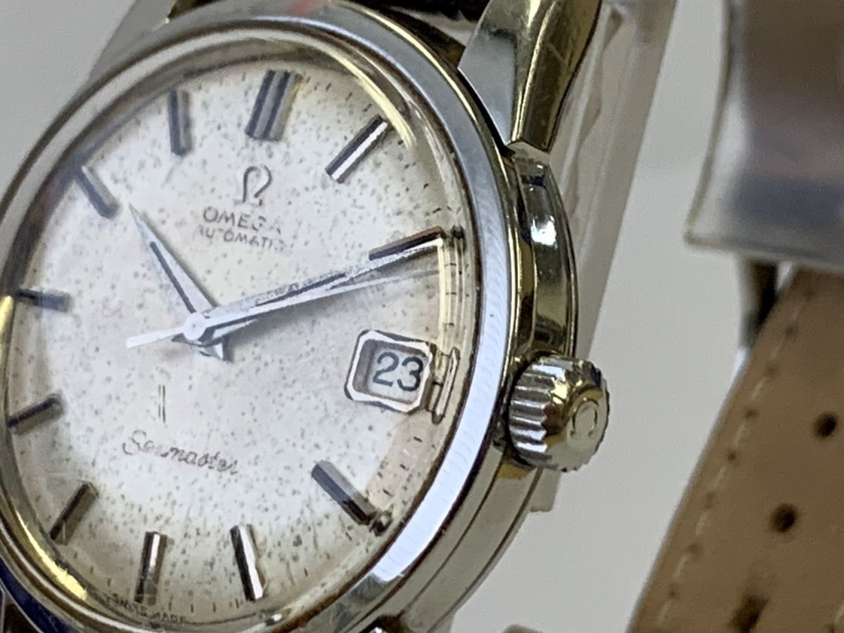 V407-K42-1080◎ OMEGA オメガ シーマスター SEAMASTER デイト メンズ 自動巻き 稼働 シルバーフェイス ホワイト文字盤 ステンレスベルトの画像7