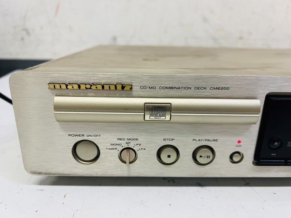 YN24-SG1-107 marantz マランツ CD/MD コンビネーションデッキ CM6200 通電確認済み_画像2