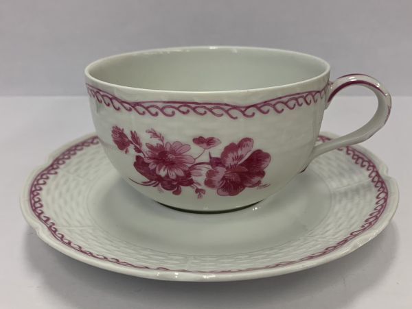 W418-I57-2033 LIMOGES リモージュ 茶器セット ミルクポット カップ＆ソーサー 6客 花柄 6客セット_画像6