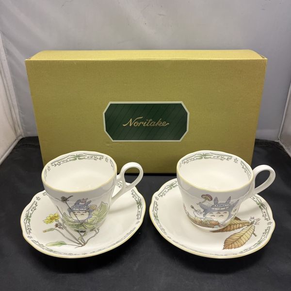 X115-I68-41 Noritake ノリタケ となりのトトロ カップ&ソーサー カップ約8.5x8cm ソーサー約15.5cm 茶器 食器 箱付きの画像1