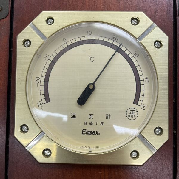 X118-I39-8893 Empex エンペックス 温度計 気圧計 湿度計 約42x14cm インテリア 雑貨 壁掛け アンティーク ビンテージ_画像6