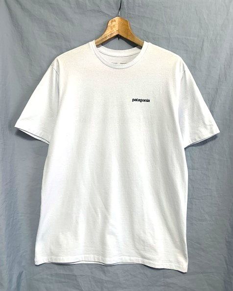 ☆20SS 美品 patagonia パタゴニア P-6 Logo Responsibili Tee ロゴプリントTシャツ ホワイト Ｓの画像3