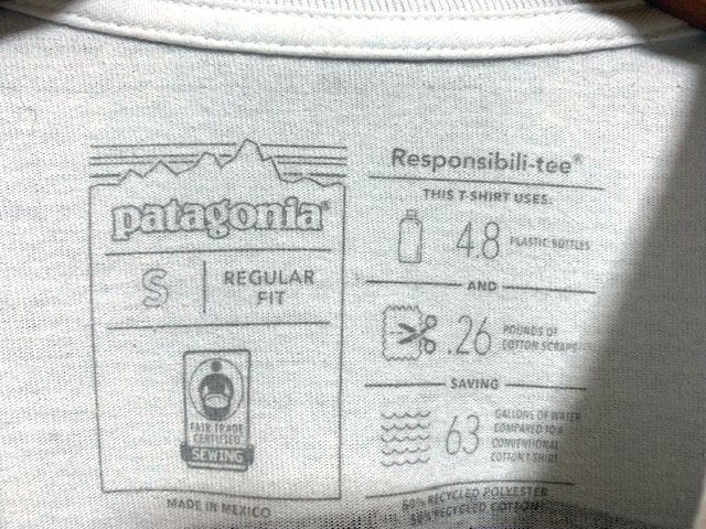 ☆美品 patagonia パタゴニア Shop Sticker Responsibili Tee ロゴプリント ロングスリーブTシャツ ホワイト Sの画像6