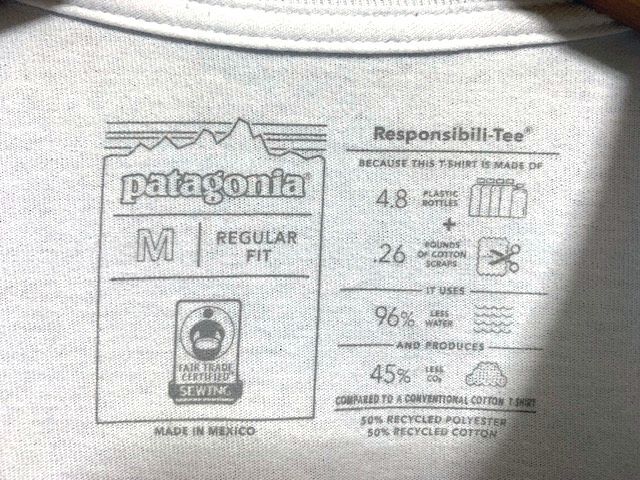 ☆20SS 美品 patagonia パタゴニア P-6 Logo Pocket Responsibili Tee ロゴプリント ポケットTシャツ ホワイト Mの画像6