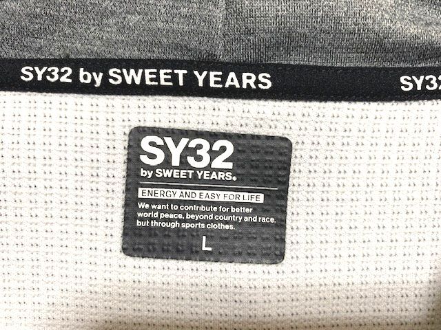 ★美品 SY32 by SWEET YEARS ロゴプリント ジャージー フルジップフーディー グレー Lの画像8