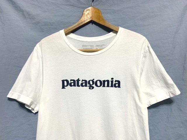 ☆USA製 美品　patagonia パタゴニア　Text Logo Organic Cotton T-Shirt ロゴプリント オーガニックコットンTシャツ ホワイト S_画像2