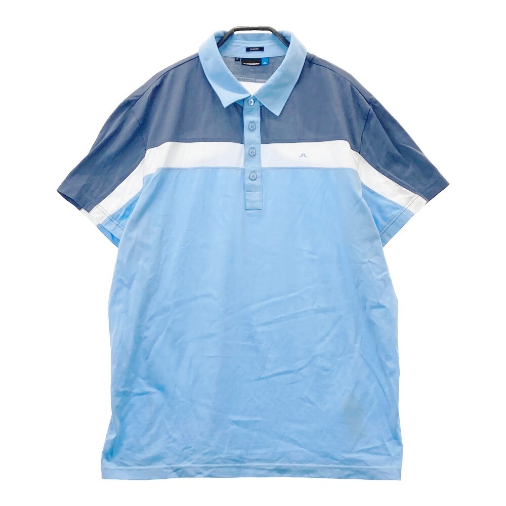 J.LINDEBERG ジェイリンドバーグ 半袖ポロシャツ ブルー系 XL [240001560452] ゴルフウェア メンズ_画像1