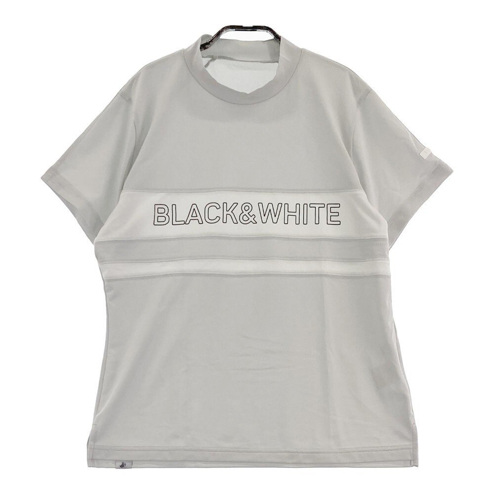BLACK&WHITE ブラックアンドホワイト 2022年モデル ハイネック半袖Tシャツ グレー系 LL [240101081069] ゴルフウェア レディース_画像1