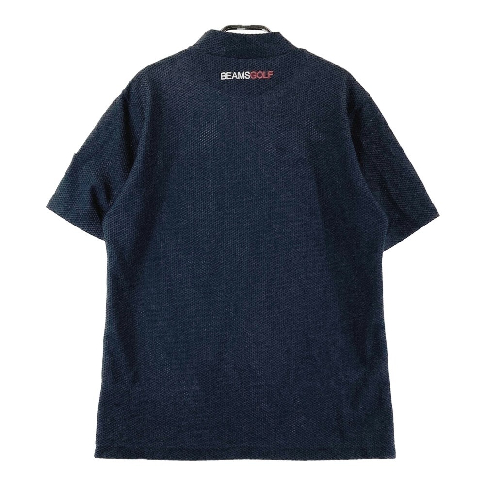 BEAMS GOLF ビームスゴルフ 2022年モデル ハイネック 半袖Tシャツ メッシュ ネイビー系 L [240101159170] ゴルフウェア メンズ_画像2