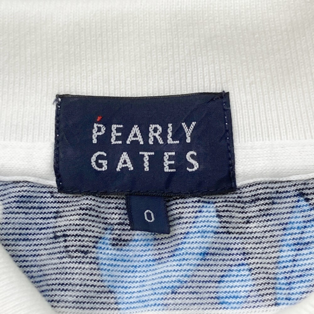 PEARLY GATES パーリーゲイツ ノースリーブポロシャツ 総柄 ブルー系 0 [240101118041] ゴルフウェア レディース_画像3