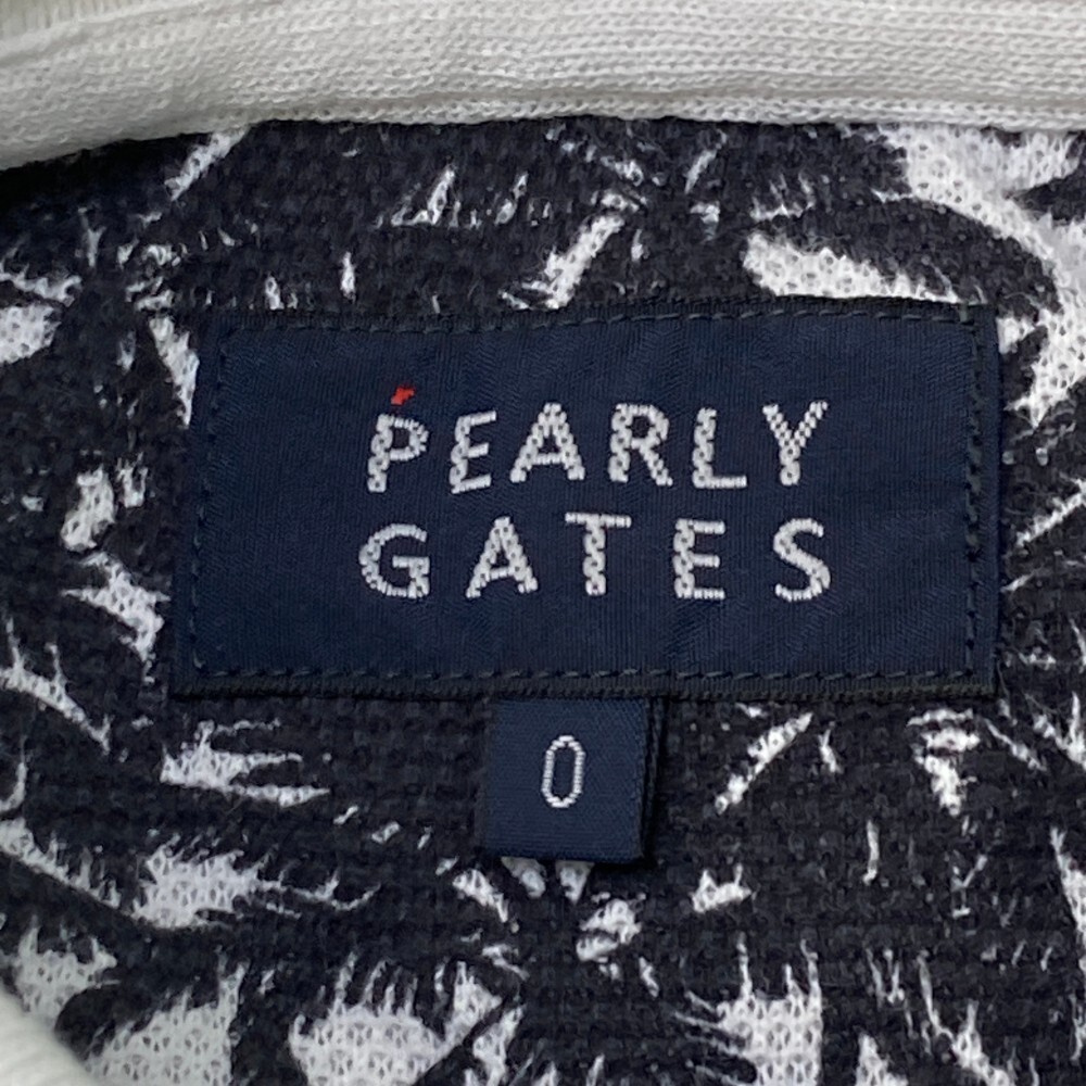 PEARLY GATES パーリーゲイツ ノースリーブ ポロシャツ ヤシの木柄 ネイビー系 0 [240101110711] ゴルフウェア レディース_画像3