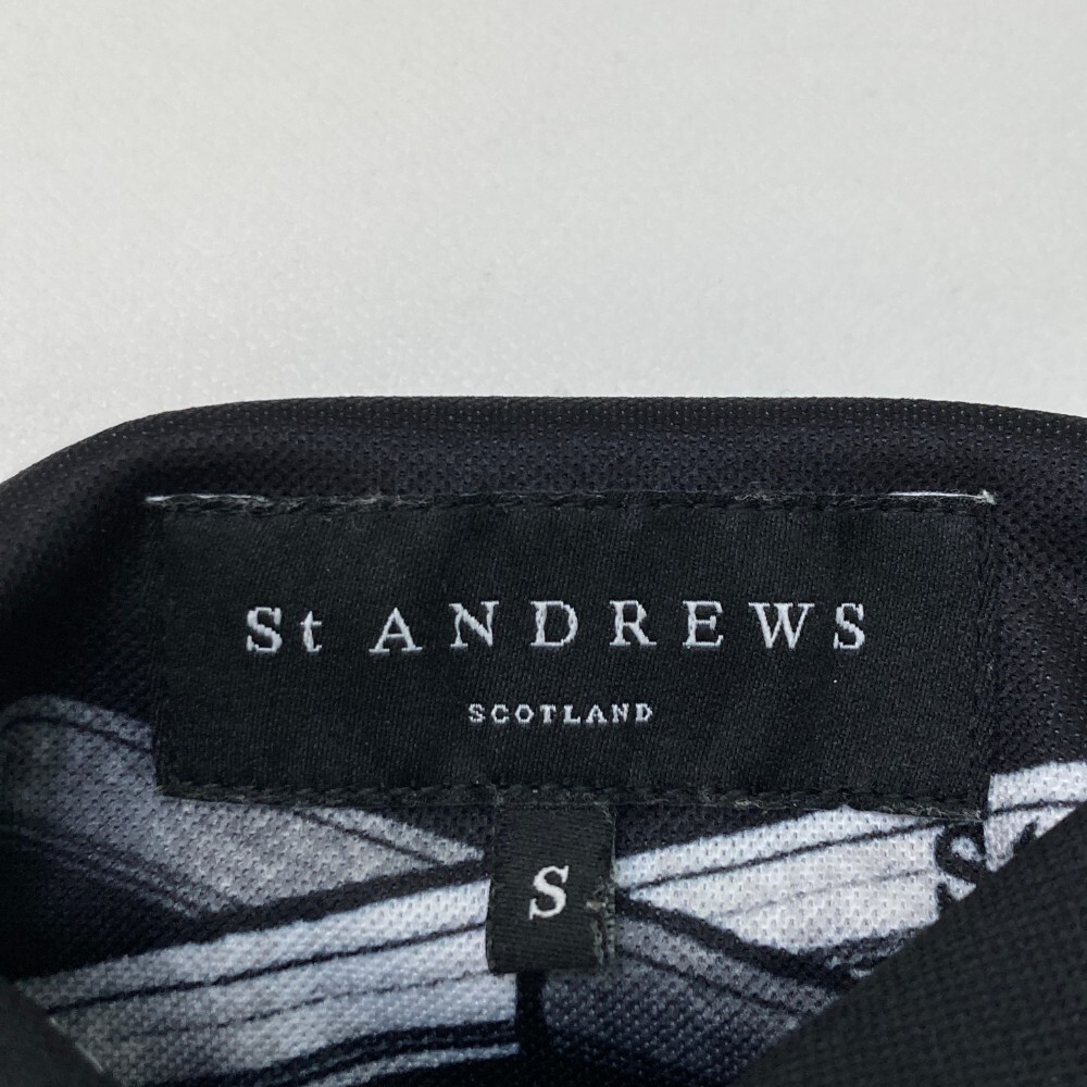 ST ANDREWS セントアンドリュース 2022年モデル 半袖ポロシャツ 総柄 ブラック系 S [240101162178] ゴルフウェア レディース_画像3