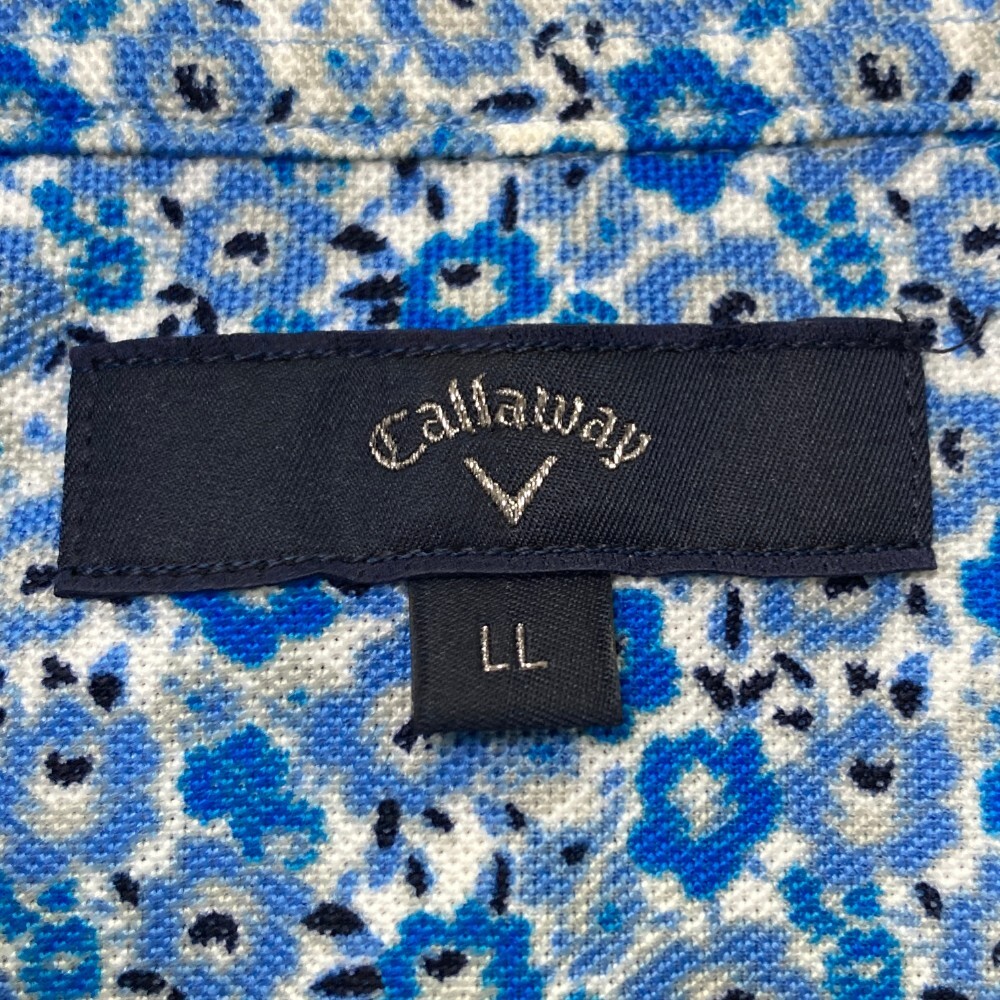 CALLAWAY キャロウェイ 半袖ポロシャツ 総柄 ブルー系 LL [240101162457] ゴルフウェア メンズ_画像4