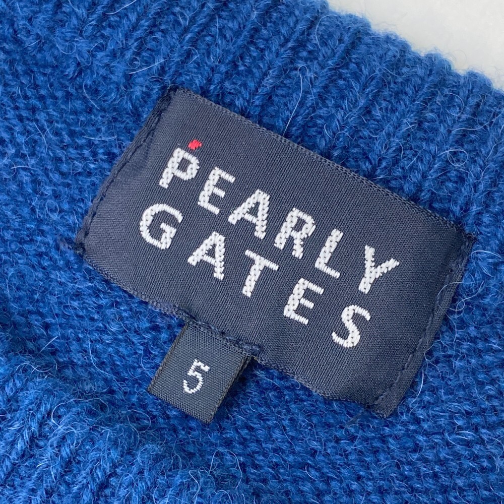 PEARLY GATES パーリーゲイツ ウール混 ニットセーター ボーダー柄 ブルー系 5 [240101165105] ゴルフウェア メンズ_画像3