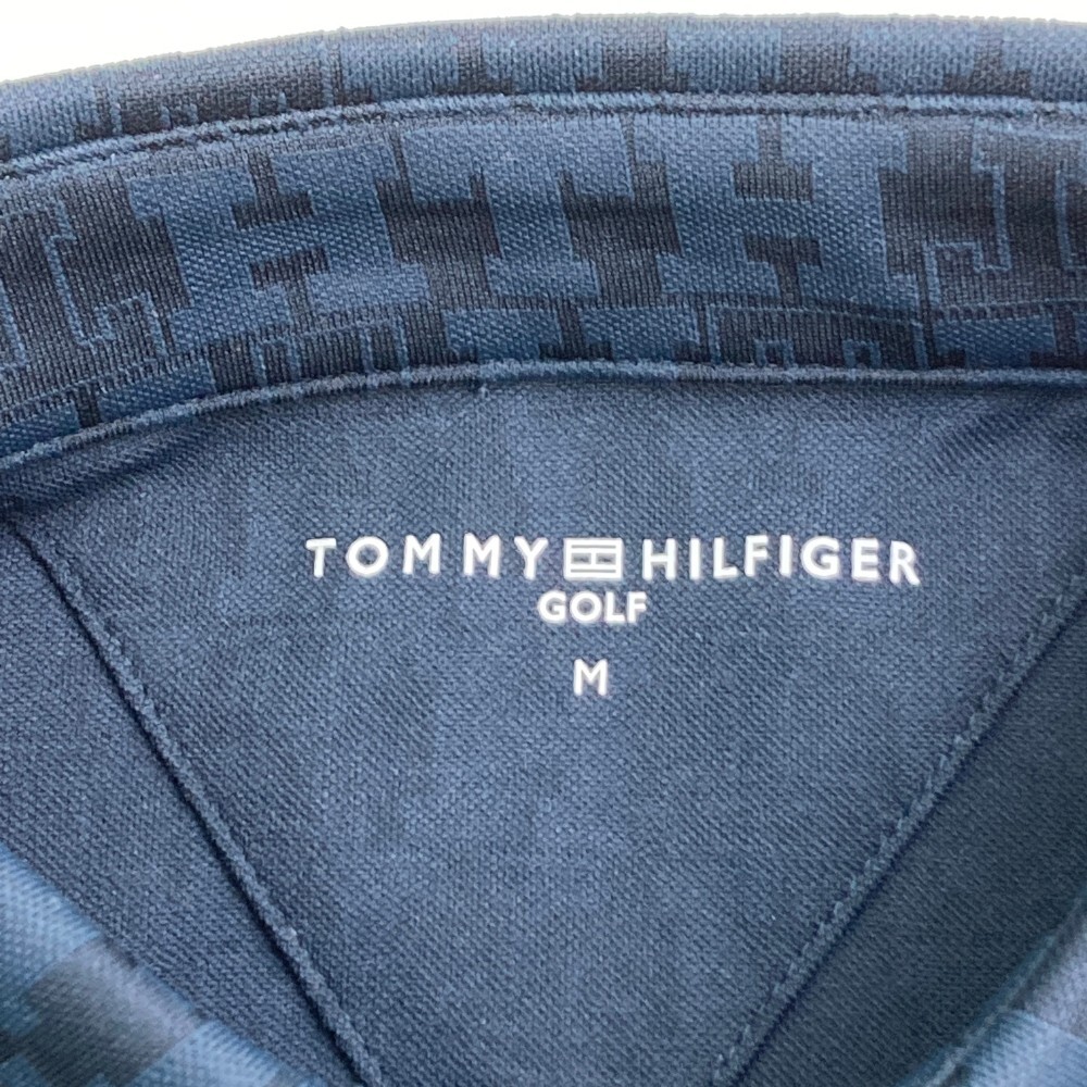 TOMMY HILFIGER GOLF トミー ヒルフィガーゴルフ 長袖ポロシャツ 総柄 ネイビー系 M [240101162518] ゴルフウェア メンズ_画像3