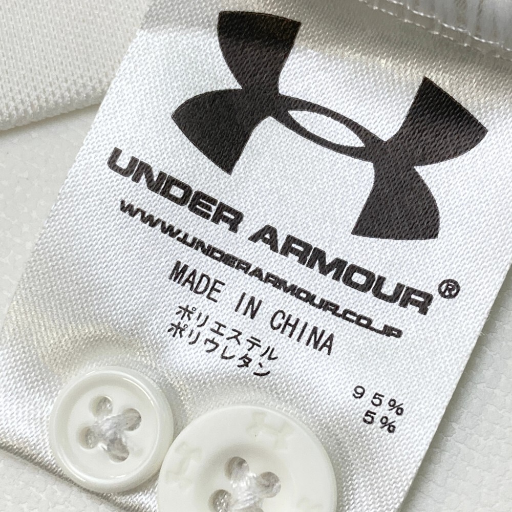 【1円】UNDER ARMOUR アンダーアーマー 半袖ポロシャツ ボタンダウン ホワイト系 SM [240101106605] メンズ_画像5