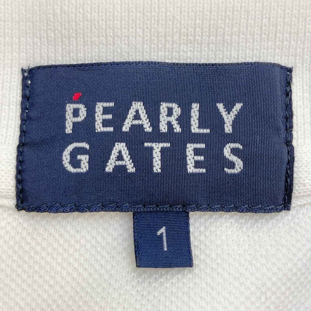 【1円】PEARLY GATES パーリーゲイツ 半袖ポロシャツ ニコちゃん刺繍 ホワイト系 1 [240101116939] レディース_画像3