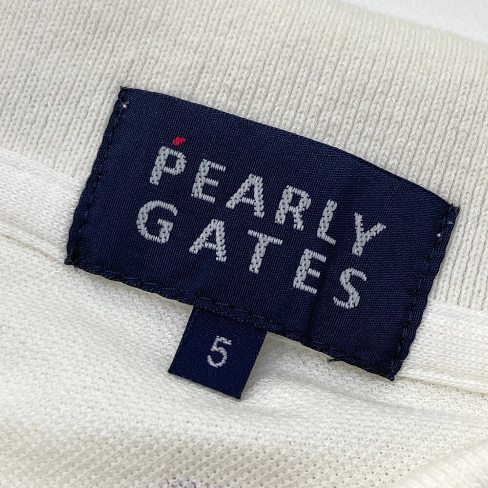 【1円】PEARLY GATES パーリーゲイツ 半袖ポロシャツ ホワイト系 5 [240101121999] メンズ_画像3