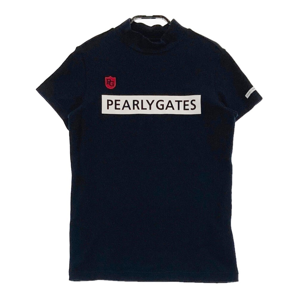 PEARLY GATES パーリーゲイツ ハイネック 半袖Tシャツ ネイビー系 0 [240101132278] ゴルフウェア レディース_画像1