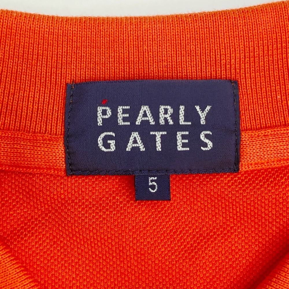PEARLY GATES パーリーゲイツ 半袖ポロシャツ ニコちゃん オレンジ系 5 [240101167654] ゴルフウェア メンズ_画像3
