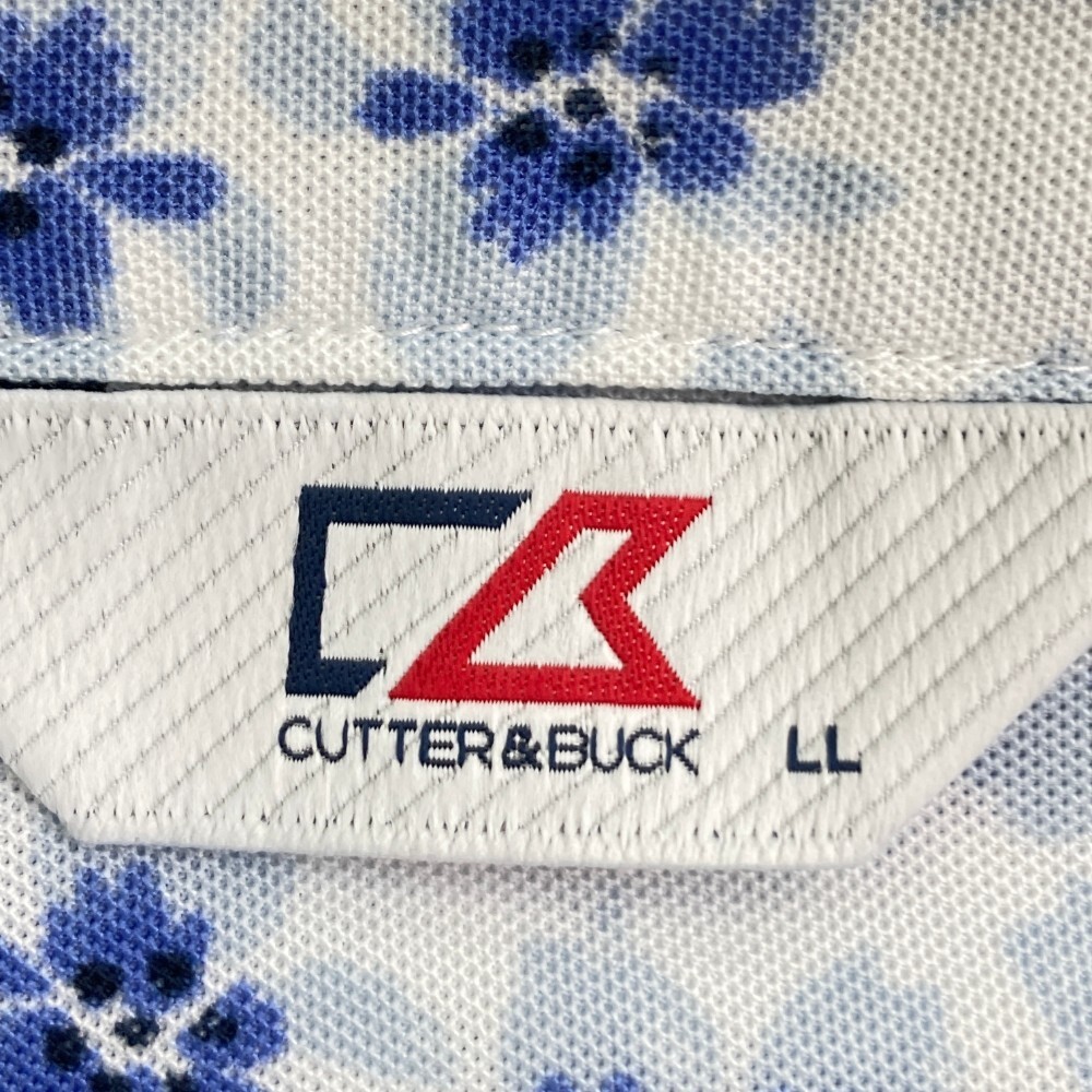 CUTTER&BUCK カッターアンドバック 半袖ポロシャツ 花柄 ブルー系 LL [240101167142] ゴルフウェア メンズ_画像4