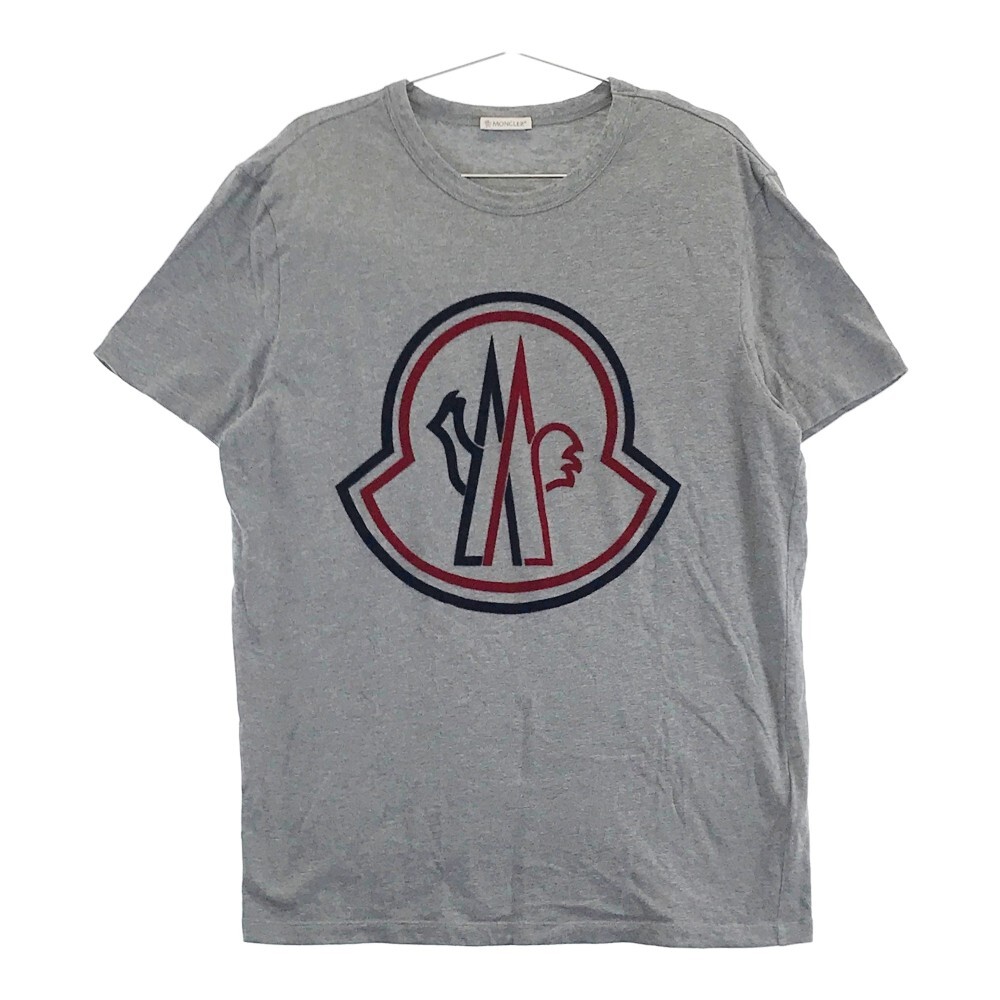 MONCLER モンクレール G20918C00054 MAGLIA クルーネック 半袖Tシャツ グレー系 L [240101129387] メンズの画像1