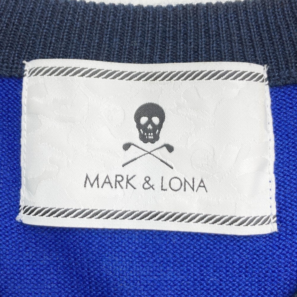 MARK&LONA マークアンドロナ ウール混 ニットセーター ネイビー系 S [240101037427] ゴルフウェア レディース_画像3