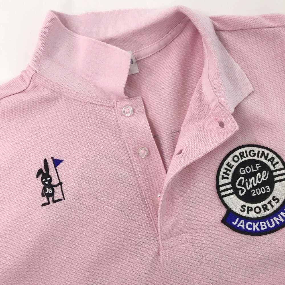 JACK BUNNY ジャックバニー 2021年モデル 半袖ポロシャツ ワッペン ピンク系 5 [240001762950] ゴルフウェア メンズ_画像4
