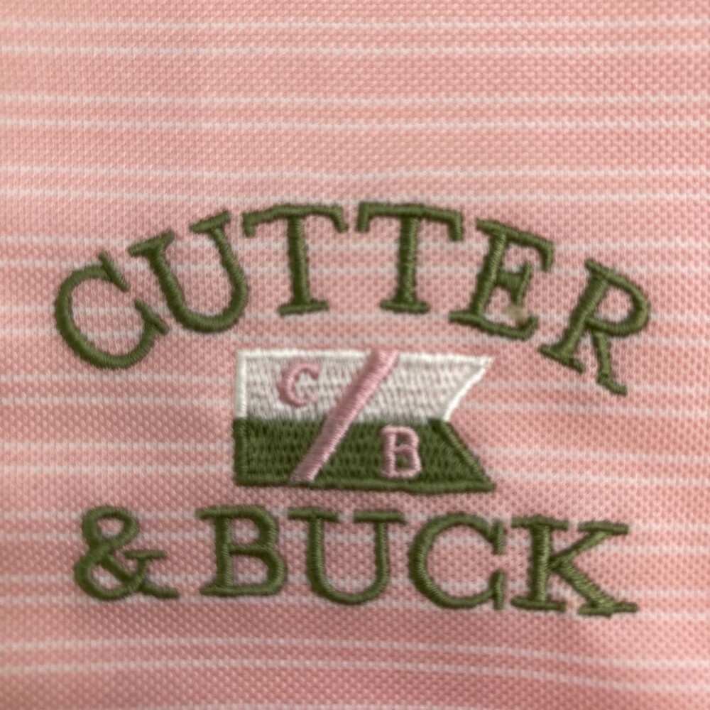CUTTER&BUCK カッターアンドバック ハーフジップ 半袖Tシャツ ボーダー柄 ピンク系 L [240101168595] ゴルフウェア メンズ_画像3
