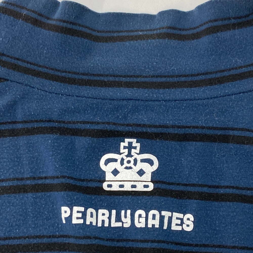 PEARLY GATES パーリーゲイツ ハイネック 長袖Tシャツ ボーダー柄 ネイビー系 6 [240101168749] ゴルフウェア メンズ_画像3