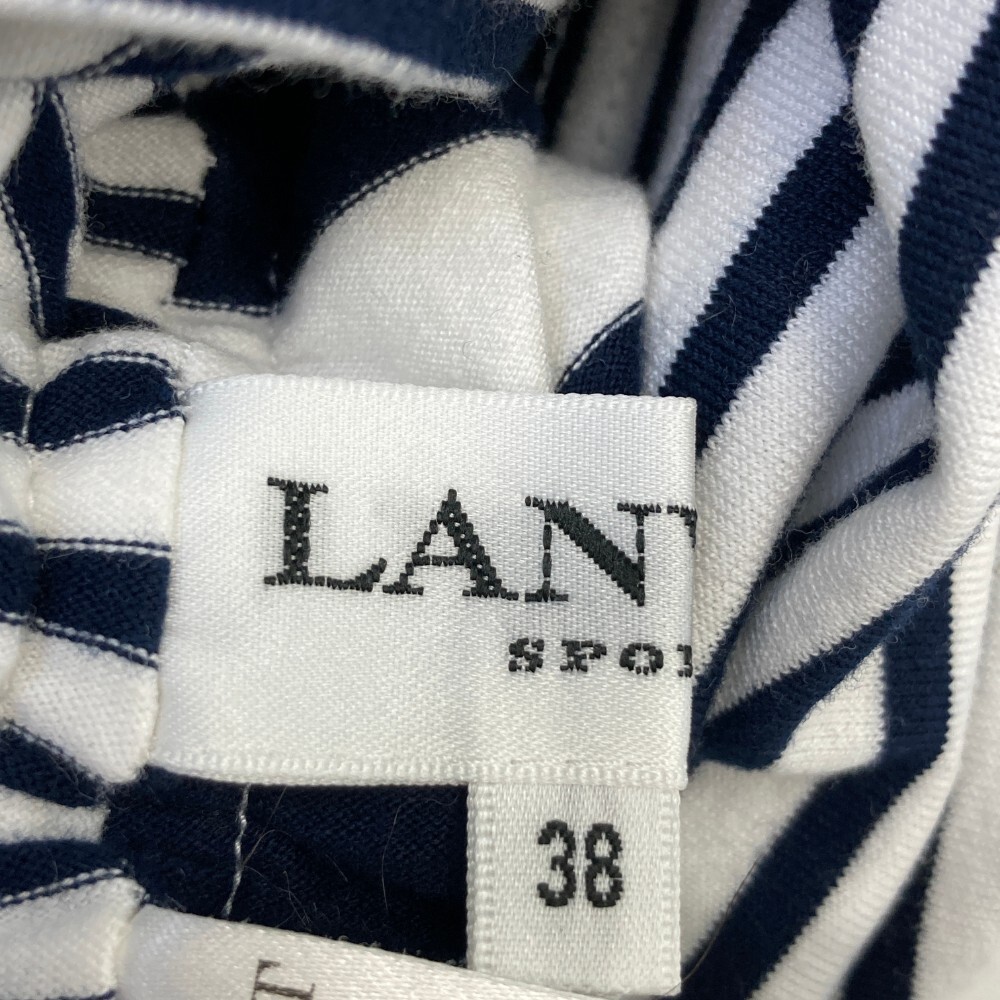 LANVIN SPORT ランバン スポール ハイネック 長袖Tシャツ ボーダー柄 ホワイト系 38 [240101172233] ゴルフウェア レディース_画像3