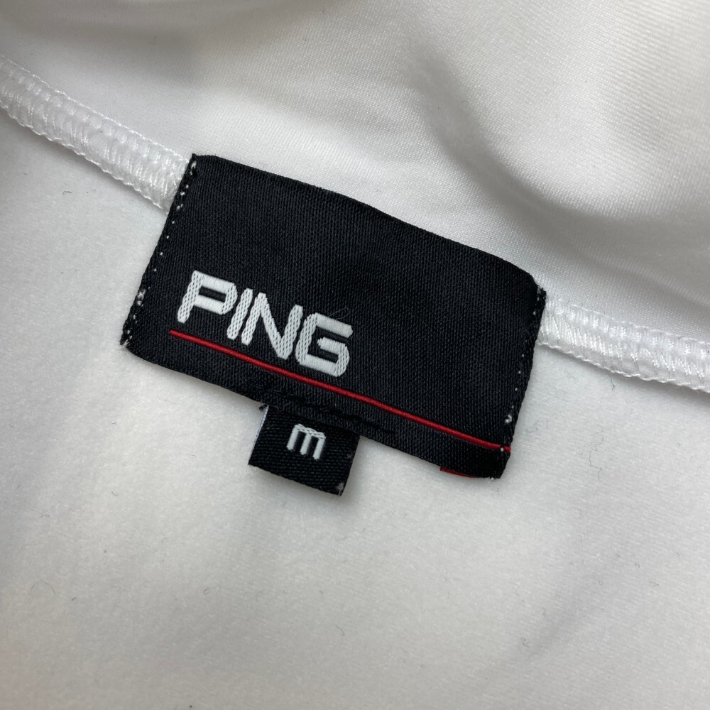PING ピン 2023年モデル ハイネック長袖 Tシャツ ホワイト系 M [240101171836] ゴルフウェア メンズ_画像3