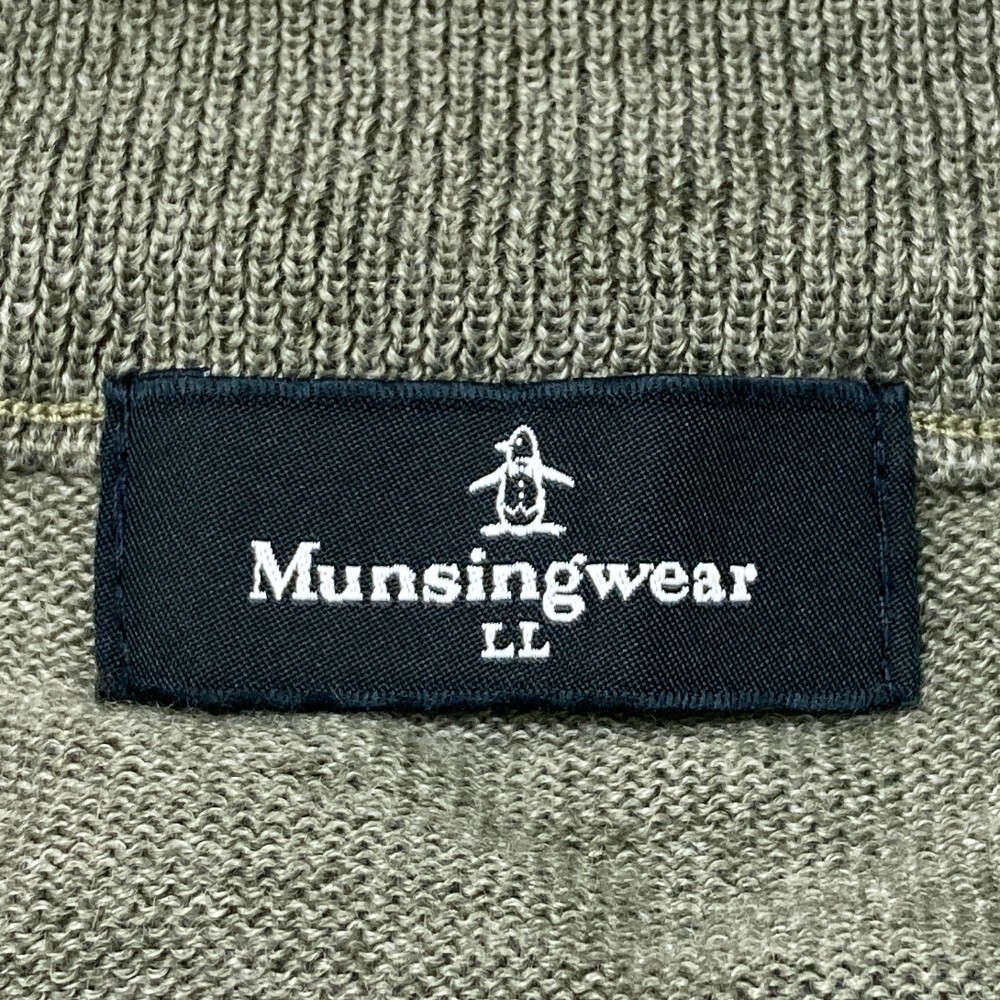 MUNSING WEAR マンシングウェア ハーフジップ 長袖ニット セーター グリーン系 LL [240101175101] ゴルフウェア メンズ_画像3