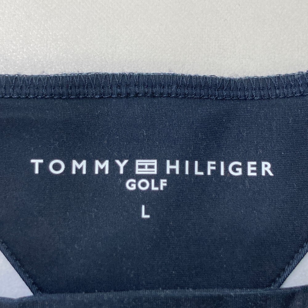 TOMMY HILFIGER GOLF トミー ヒルフィガーゴルフ 2022年モデル ハイネック 長袖Tシャツ ボーダー柄 ネイビー系 L [240101175084]_画像4