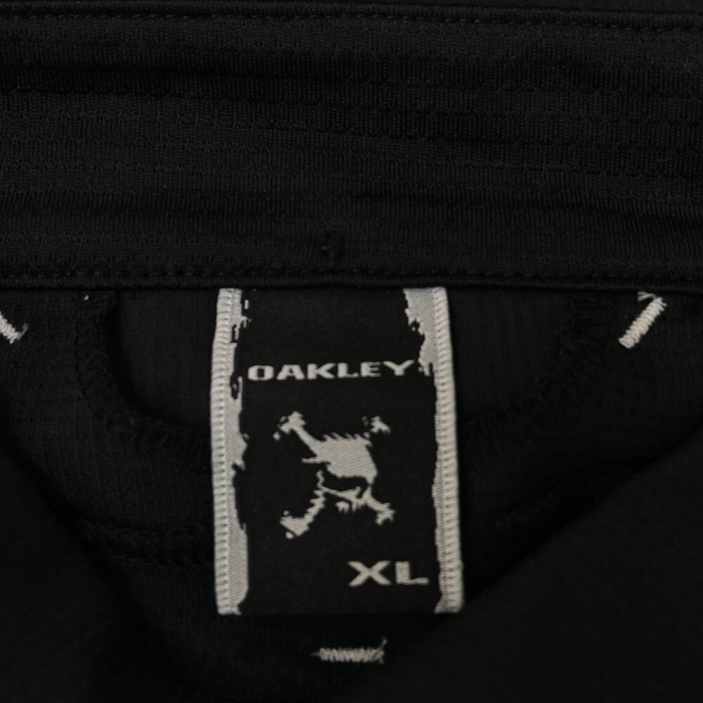 OAKLEY オークリー 401677JP 半袖シャツ ボタンダウン スカル刺繍 ストライプ柄 ブラック系 XL [240101175616] ゴルフウェア メンズの画像3