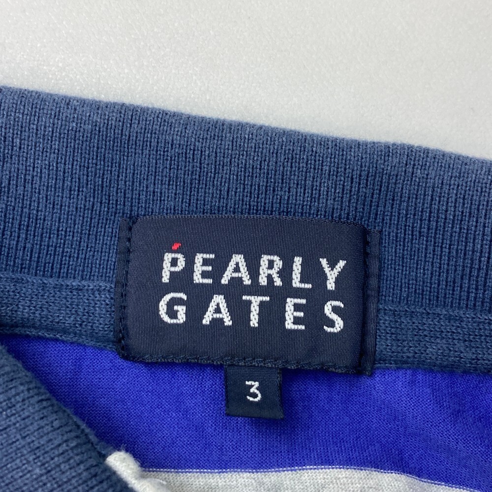 PEARLY GATES パーリーゲイツ 半袖 ポロシャツ ボーダー柄 グレー系 3 [240101177181] ゴルフウェア メンズ_画像3