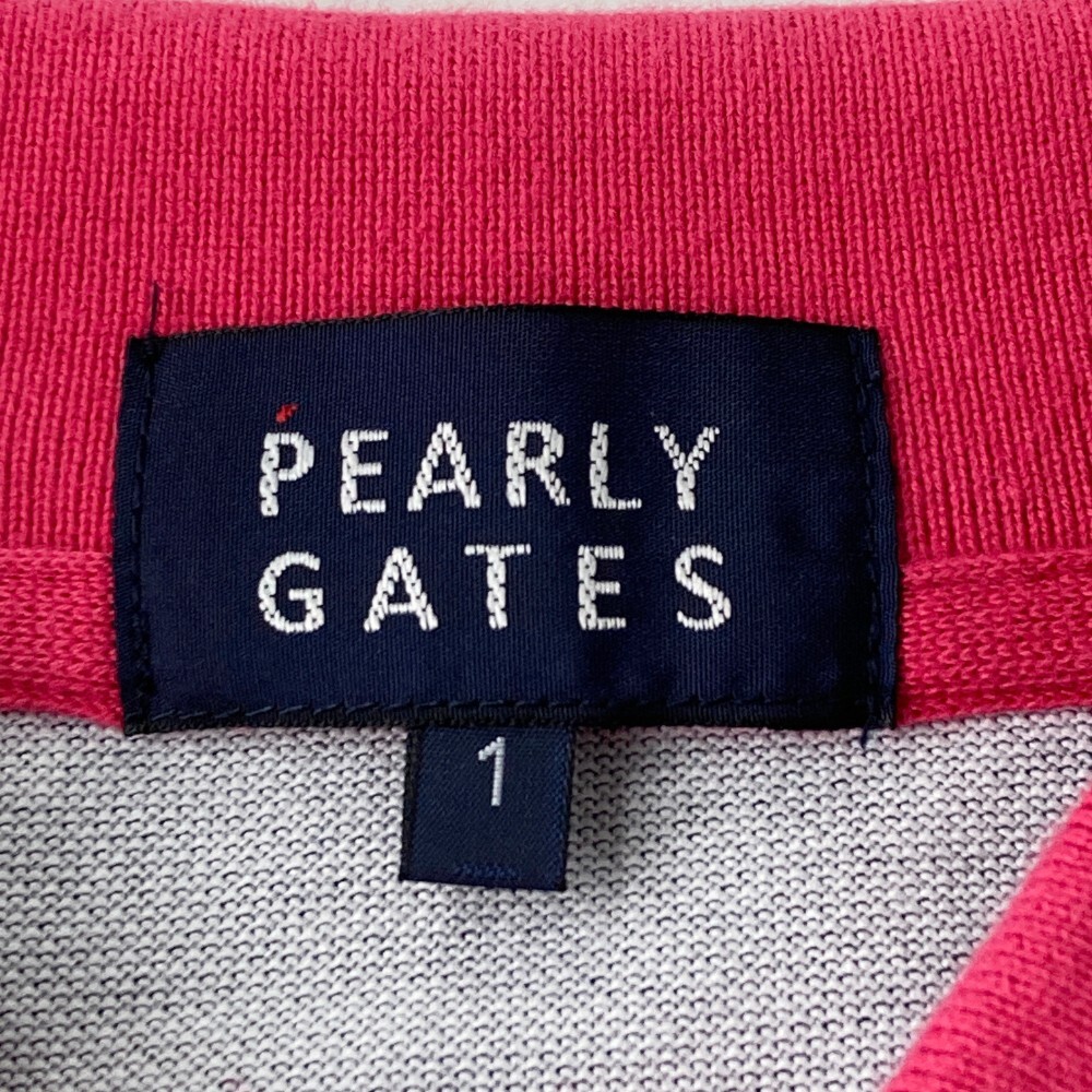 【1円】PEARLY GATES パーリーゲイツ 2022年モデル 半袖ポロシャツ ギザギザボーダー柄 ピンク系 1 [240001913504] レディースの画像5