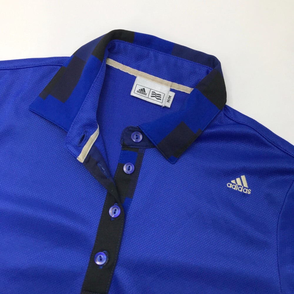 【1円】ADIDAS GOLF アディダスゴルフ 半袖ポロシャツ ブルー系 M [240001986730] レディースの画像3