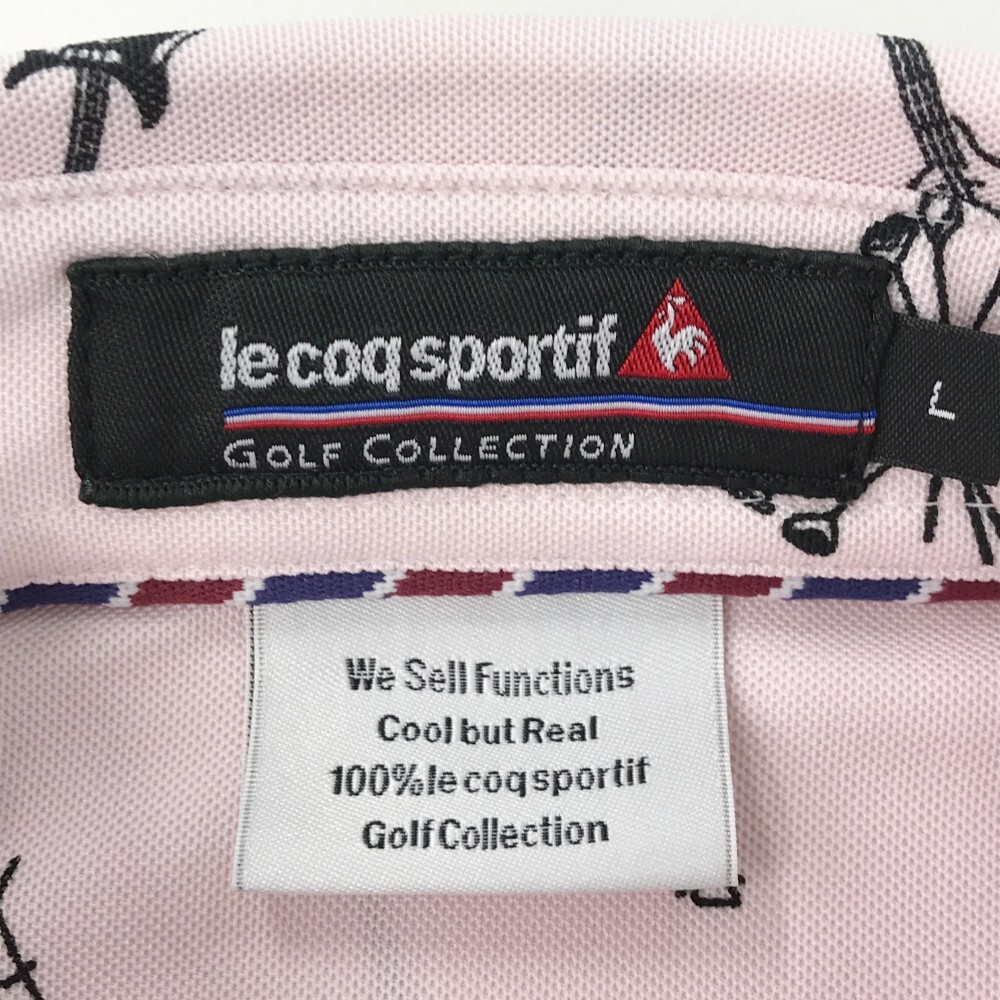 【1円】LE COQ GOLF ルコックゴルフ 半袖ポロシャツ 総柄 ピンク系 L [240101056926] メンズの画像6