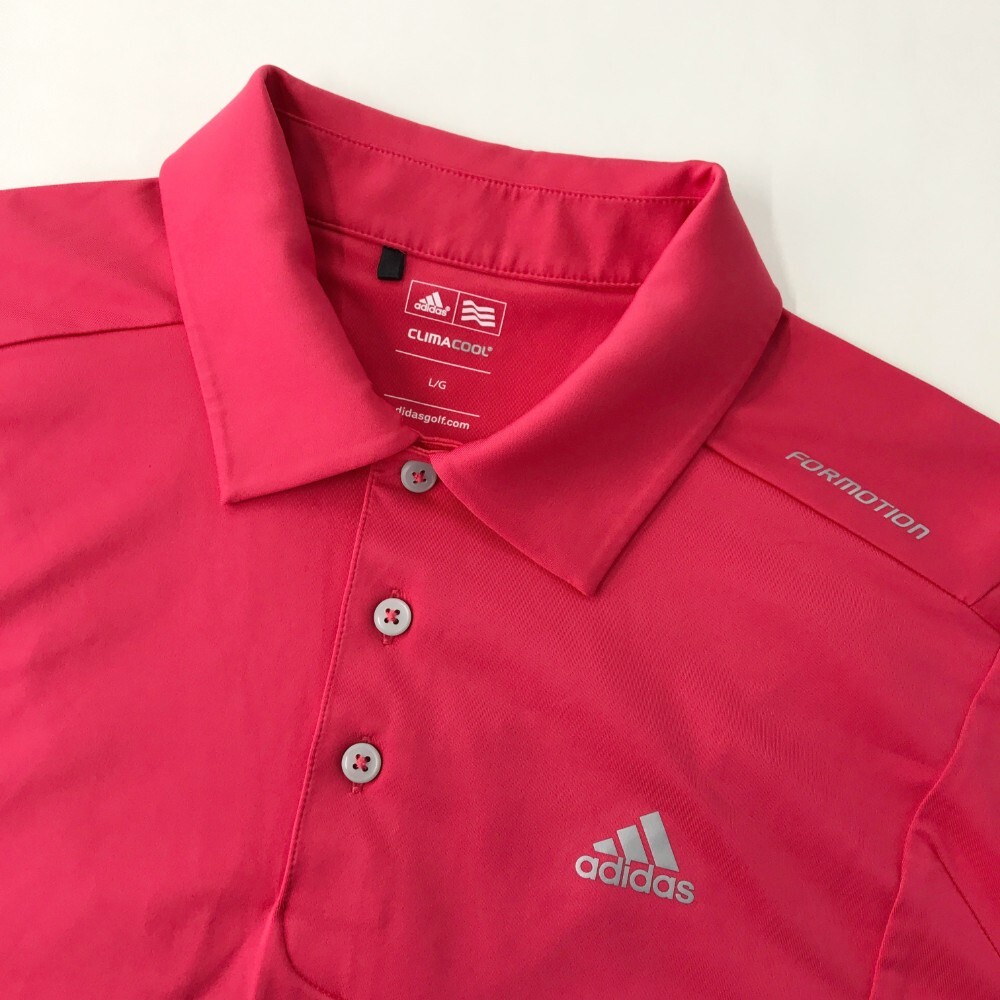 【1円】ADIDAS GOLF アディダスゴルフ 半袖ポロシャツ ピンク系 L/G [240101057975] メンズの画像3