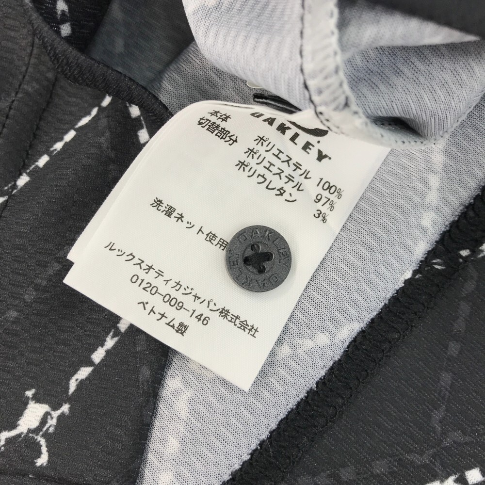 【1円】OAKLEY オークリー 半袖ポロシャツ スカルワッペン 総柄 ブラック系 2XL [240101093992] メンズの画像5