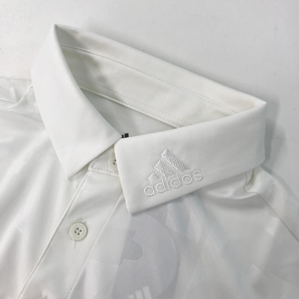 【1円】【新品】ADIDAS GOLF アディダスゴルフ 2021年モデル 半袖ポロシャツ 総柄 ホワイト系 S [240101101201] メンズの画像3
