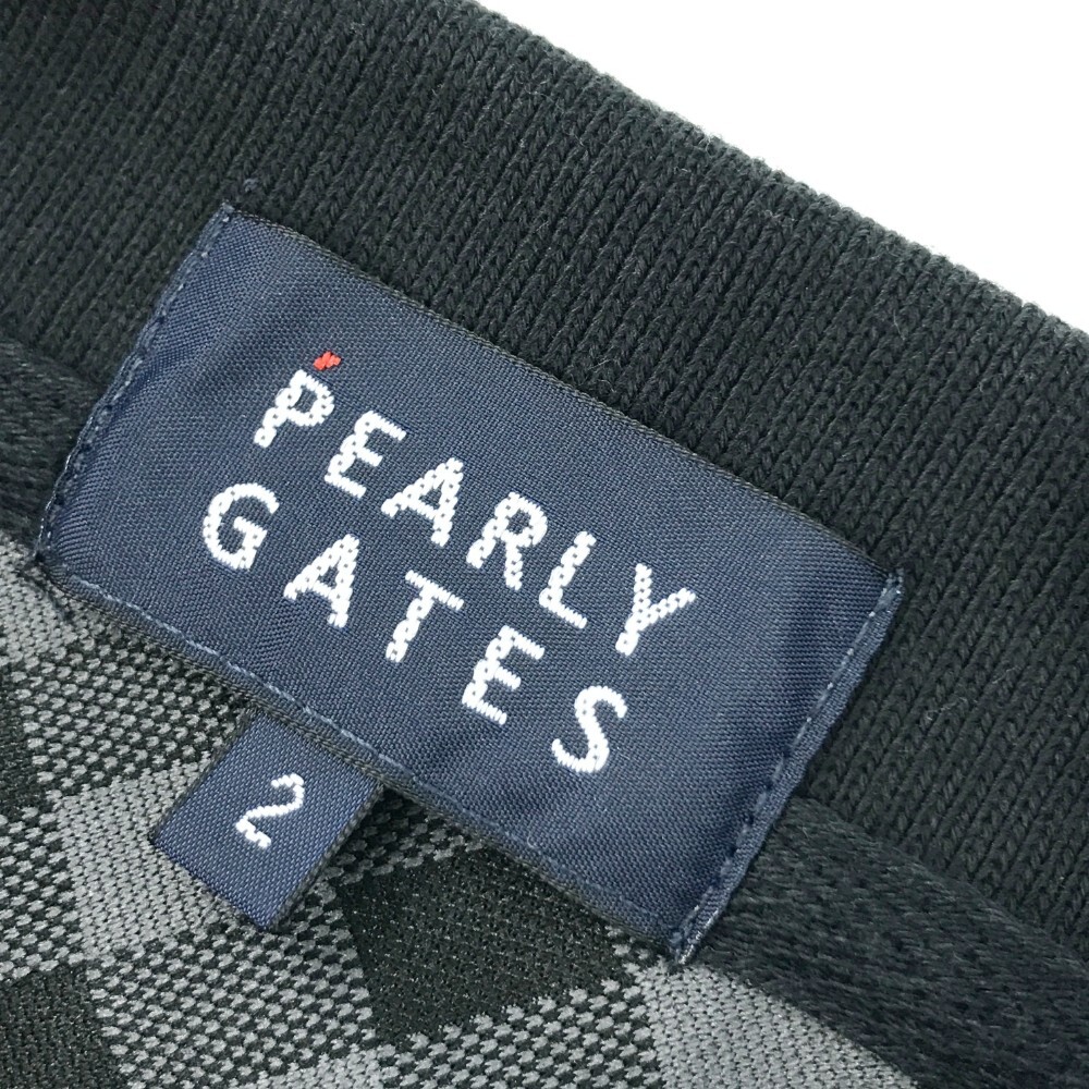 【1円】PEARLY GATES パーリーゲイツ 半袖 ポロシャツ ワッペン チェック柄 ブラック系 2 [240101123250] レディースの画像3