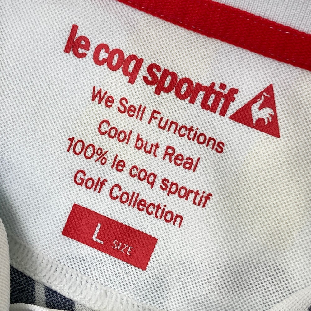 【1円】LECOQ GOLF ルコックゴルフ 半袖ポロシャツ 総柄 ホワイト系 L [240101124032] レディース_画像3