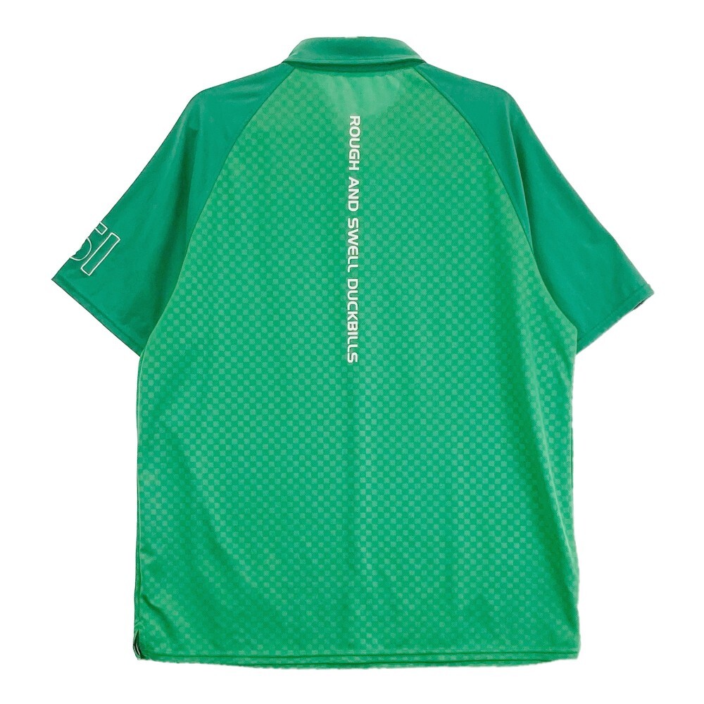 ROUGH&SWELL ラフアンドスウェル 2022年モデル 半袖ポロシャツ ボタンダウン 総柄 グリーン系 XL [240101169095] ゴルフウェア メンズの画像2
