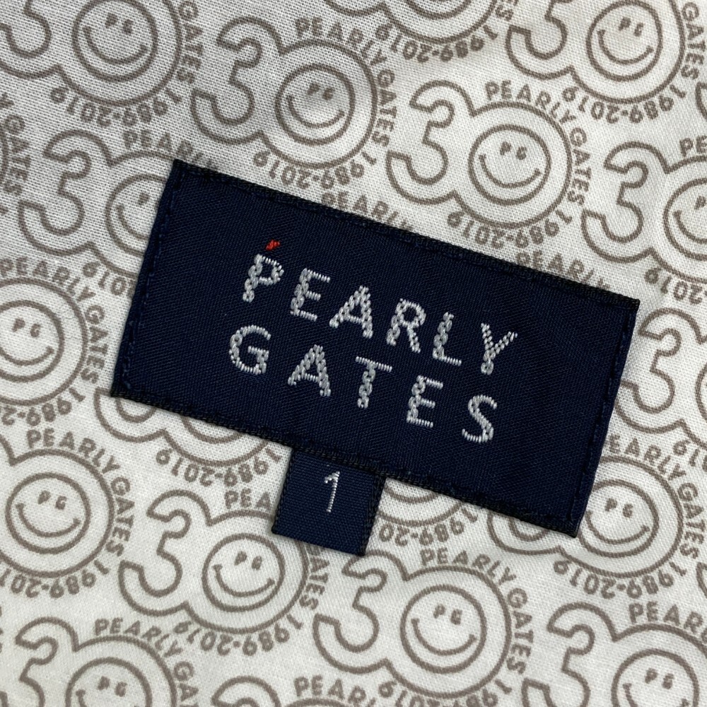 PEARLY GATES パーリーゲイツ 30周年 シアサッカー スカート ニコちゃん 刺繍 総柄 ネイビー系 1 [240101116694] ゴルフウェア レディース_画像4