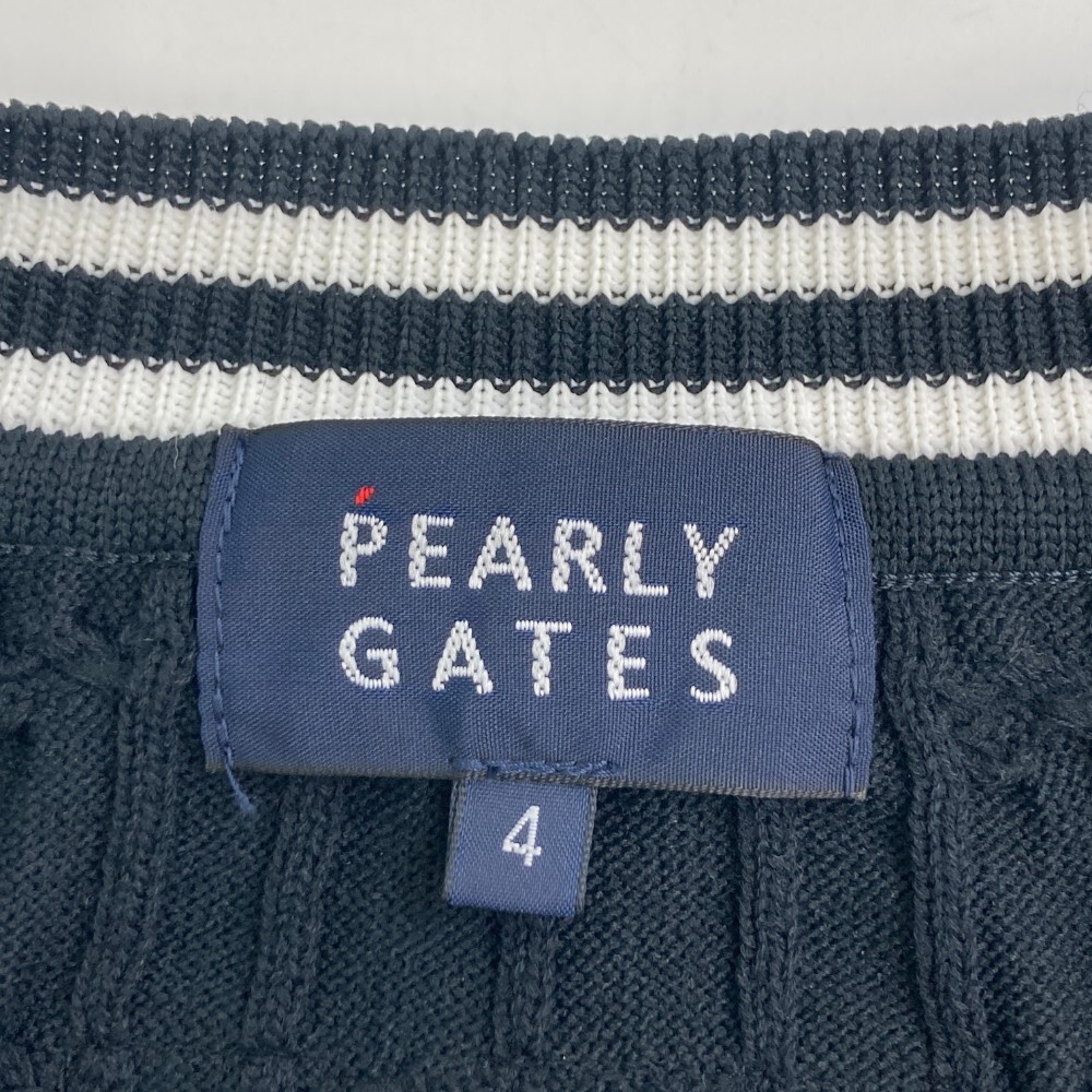 PEARLY GATES パーリーゲイツ ニットベスト 総柄 ネイビー系 4 [240101178305] ゴルフウェア メンズ_画像4