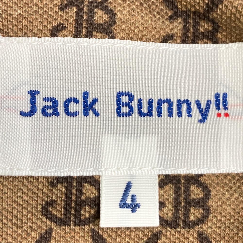JACK BUNNY ジャックバニー 長袖ポロシャツ ボタンダウン モノグラム柄 ブラウン系 4 [240101177271] ゴルフウェア メンズ_画像4