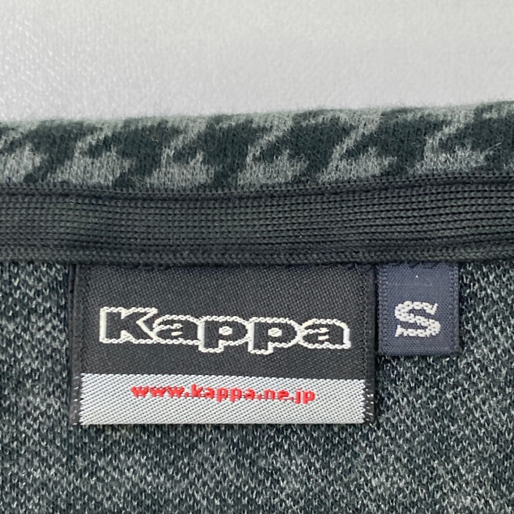 KAPPA GOLF カッパゴルフ ハーフジップ長袖Tシャツ 千鳥柄 ブラック系 S [240101181669] ゴルフウェア レディース_画像4